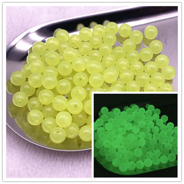 50pcs/lot  Strong Luminous Beads Glow In The Dark Fishing Loose Spacer Beads for Jewellery Marking DIY Necklace Bracelet