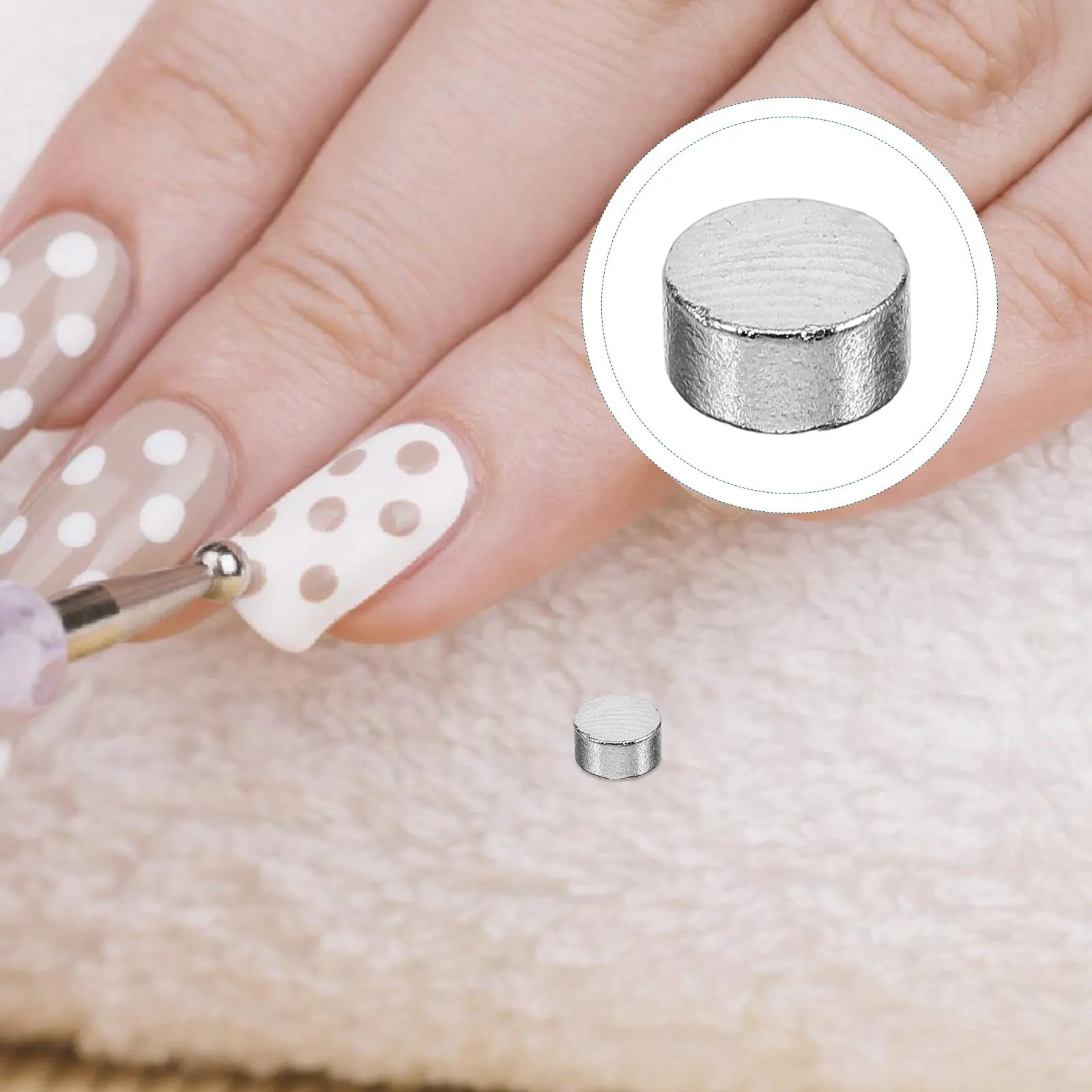 10Pcs 네일 자석 간편한 매니큐어 디자인을 위한 작은 원형 자석 네일 DIY 액세서리 공예 자석 도트 작은 자석 도트