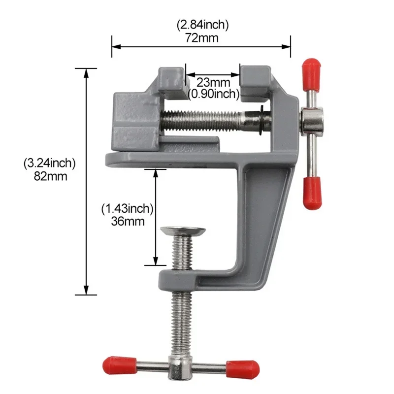 Mini Bench Vise Hobby Clamp Tool 3.5" Aluminum