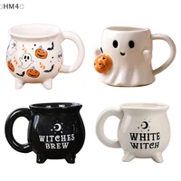 、1HM4 DeelHalloween Magicien Pot Magique Tasse En Céramique Ornement Décoratif Citrouille Fantôme Thé De L'après-Mé Petit Déjeuner Tasse De Lait Cadeau D'Halloween 3
