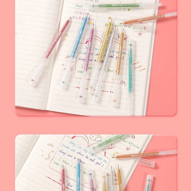 12Pcs/Set Ballpoint Pen Set Glitter Gel Pens For School Office Adult  Coloring Book Journals Drawing Doodling Art Markers Gel Pen - AliExpress