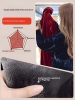 Coral velvet couple's comfortable winter bathrobe 2