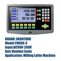 YU800-3 ensemble 19 langues 3 axes DRO affichage et 3 pièces 5U encodeur d'échelle de verre linéaire 50-1000mm alésage Machines fraisage 2