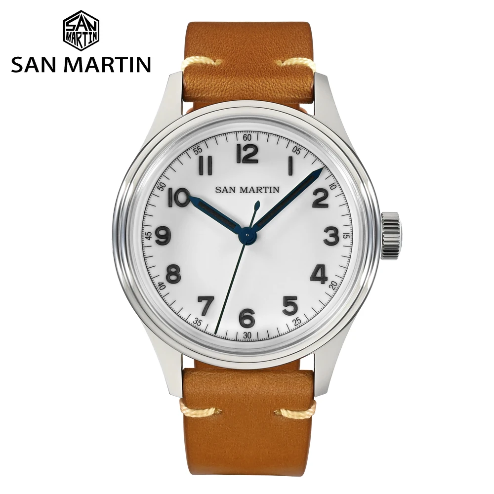 San Martin 38.5mm Niche Automatic Mechanical Wristwatche Men NH35 Military Watches Sapphire часы мужские наручные 10Bar SN0108 мужские наручные часы с серебряным золотым браслетом casio swiss alpine military 7052 1137 diver 42mm 10atm