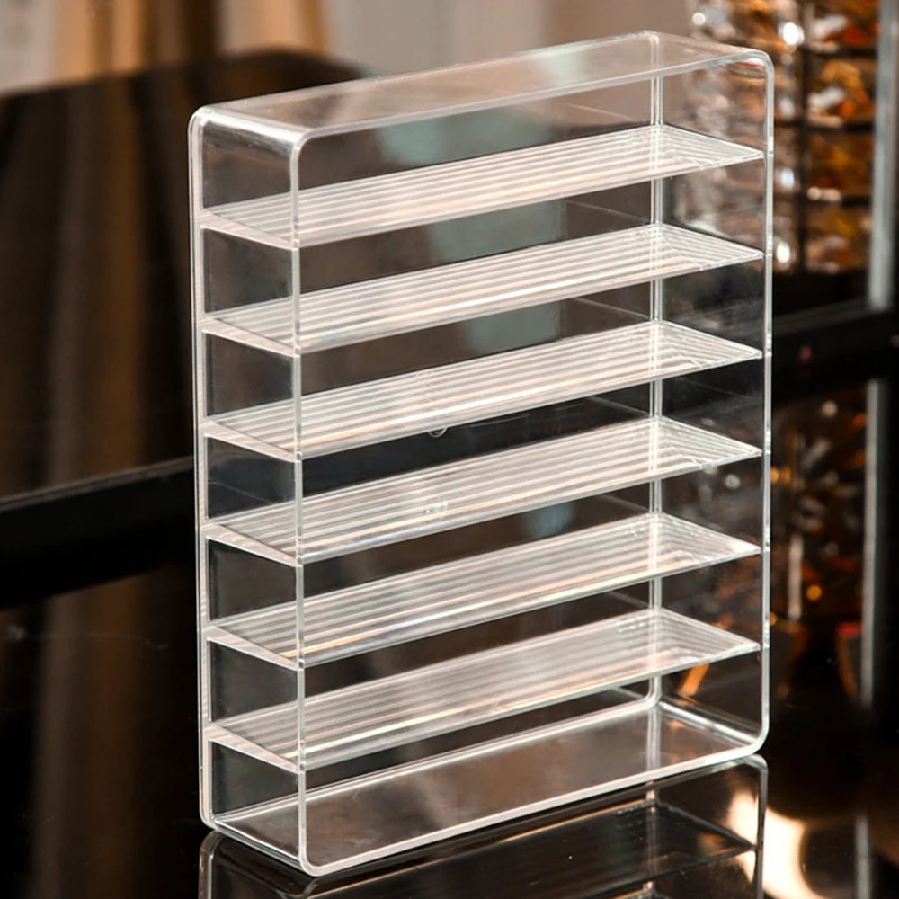 7 Compartments Storage Box Clear Plastic Makeup Cosmetic Stand Holder Makeup Lipstick Eyeshadow Palette Storage Organizer New 4