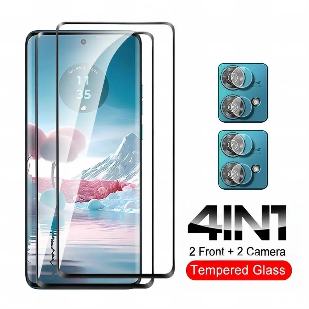 Premium Curved Tempered Glass Screen Protector with Camera Shield