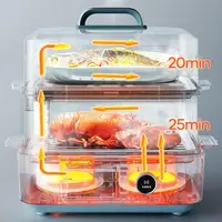 Midea 14.8L Steamer Visible Electric Food Steamer 220V 2000W Stainless Steel Multicooker Steaming and Stewing Pot Steamer Cooker 2
