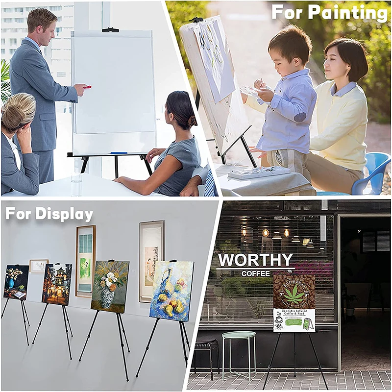 Portable Easel Stand 63 Inch Metal Arts Stand Folding Easel for Display  Artist Poster Wedding with Carry Bag Fast Shipping - AliExpress