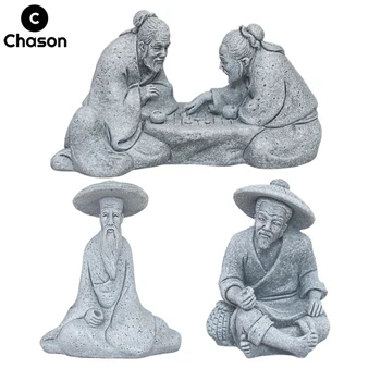 Figurine de pêcheur ancien Miniature, jeu d'échecs, pierres de sable, ornements d'aquarium, jardin féerique, bonsaï, rocaille, paysage, décoration de salle 1