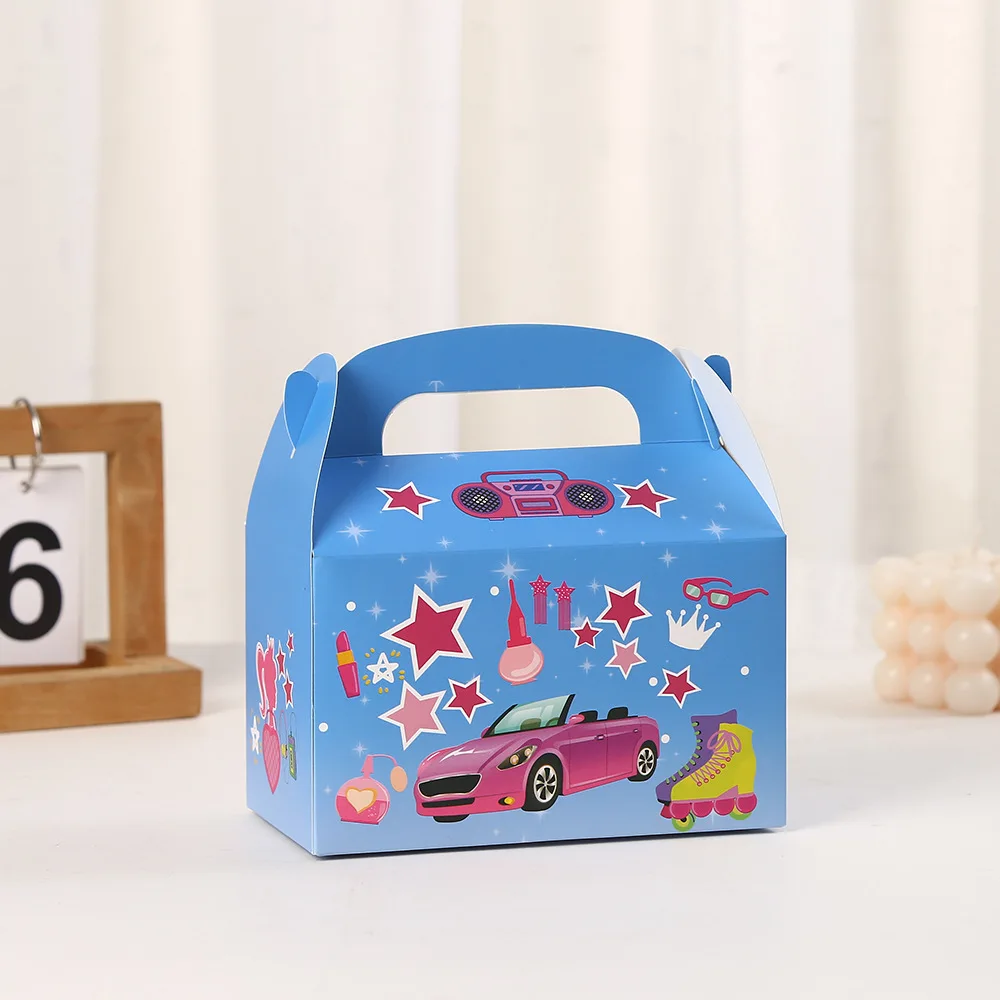 Princess pink blue gift wrapping bags, luxury designer kids party boxes, birthday candy... - SKU KPB01133 - UGI Packaging