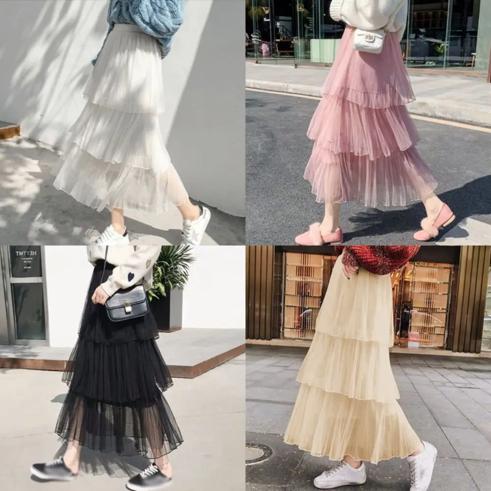 

Spring and Summer Cake Skirt 2024 Fashion Long Section Fairy Net Yarn Skirt Long Skirt Women Gauze Skirt