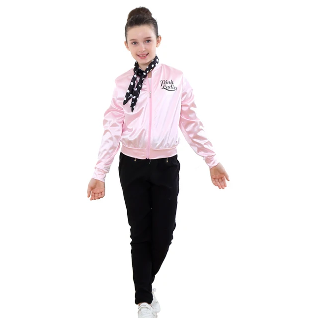 New Arrival Pink Ladies Grease Costume Retro Jacket Fancy Cheerleader Girls  Pink Autumn Coat Halloween Party Clothing From Caeley, $32.69