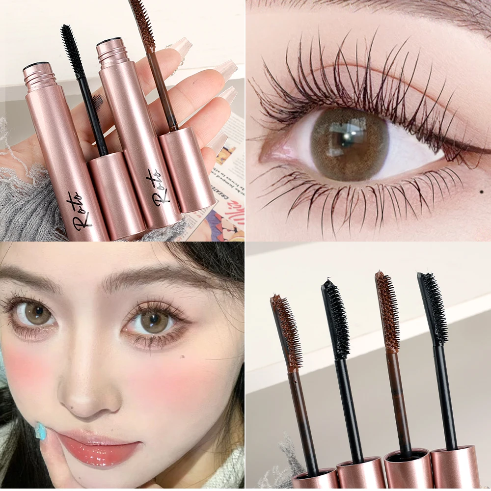 Rímel duradouro fosco preto marrom à prova dwaterproof água secagem rápida alongamento cílios enrolados rímel lash extensão feminino maquiagem coreana 2
