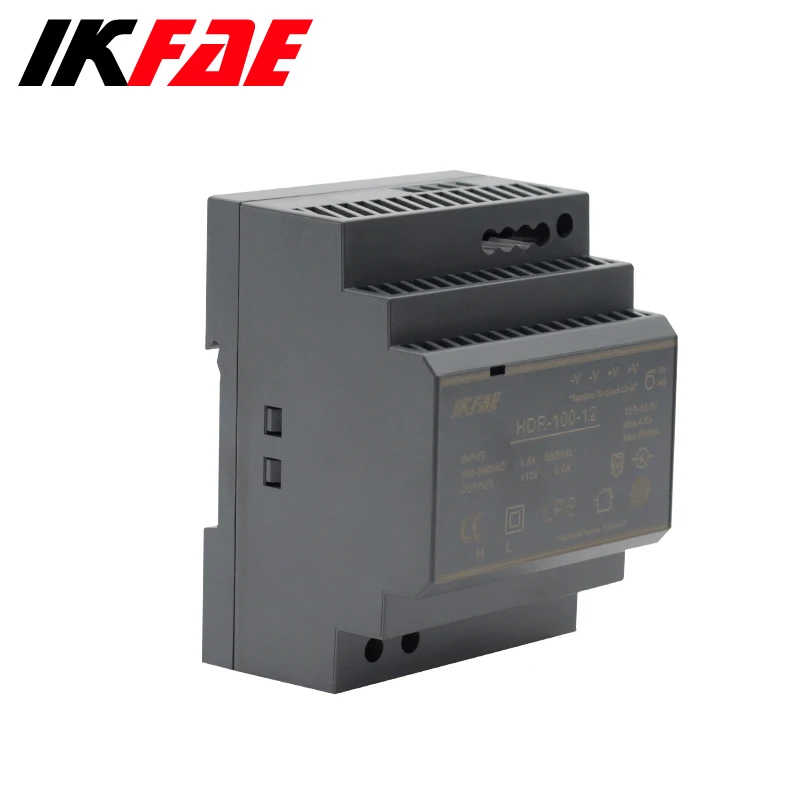 HDR-100 초슬림 DIN 레일 전원 공급 장치, 스위칭 모드 전원 공급 장치, 100W 입력 100-240V 출력 5V 12V 24V 48V