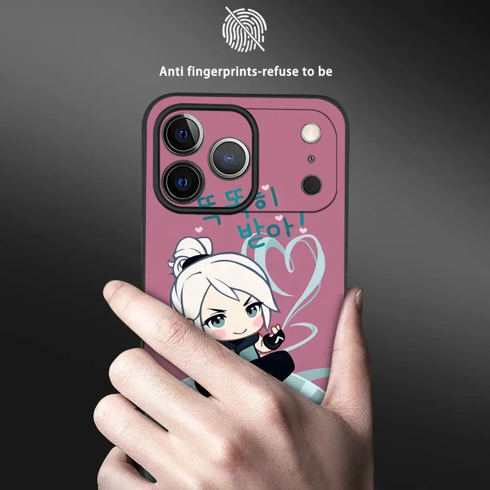 Valorant Sage Artistic Frosted Black Phone Case - Cute Soft Shell