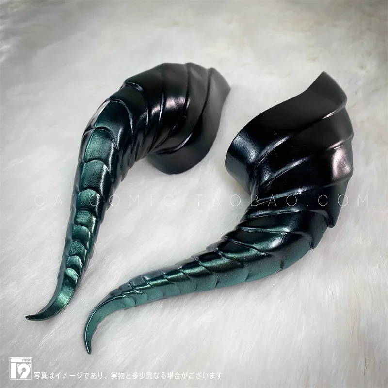 

Top Great Game Twisted-Wonderland DIASOMNIA Malleus Cosplay Horns Head Clip Headwear Hairwear Cosplay Props Accessories Resin