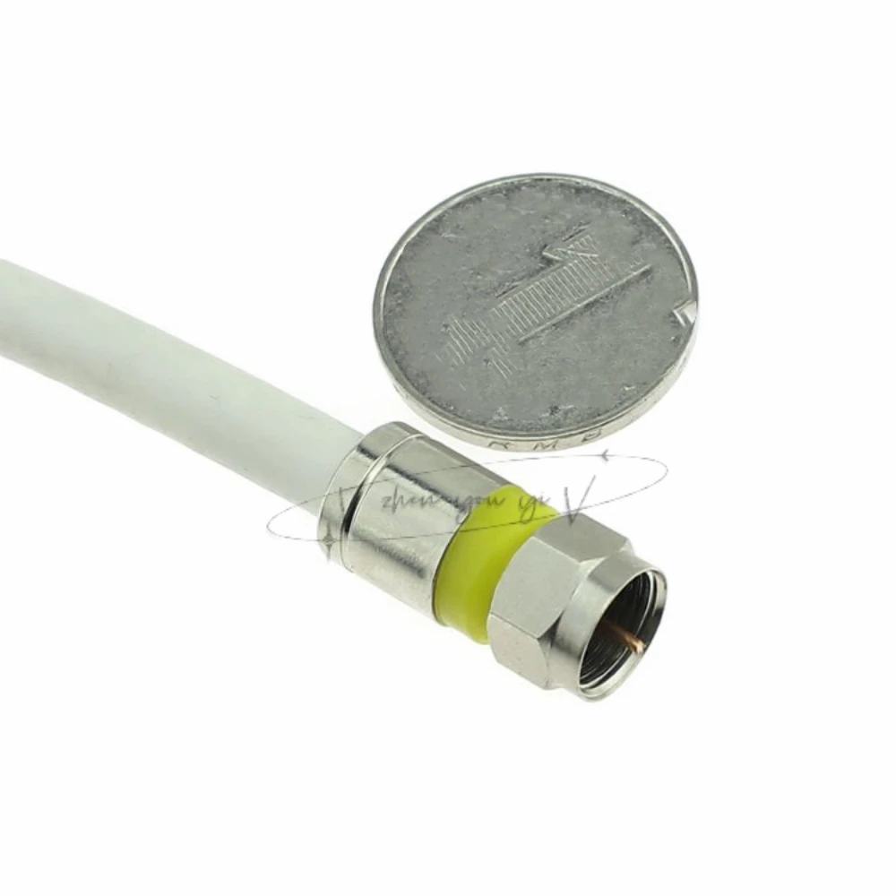 100 개/가방 파란색 검정색 노란색 모든 구리 방수 75-5 RG6 압출 F 헤드 영국 TV 케이블 24 차폐 범용 커넥터