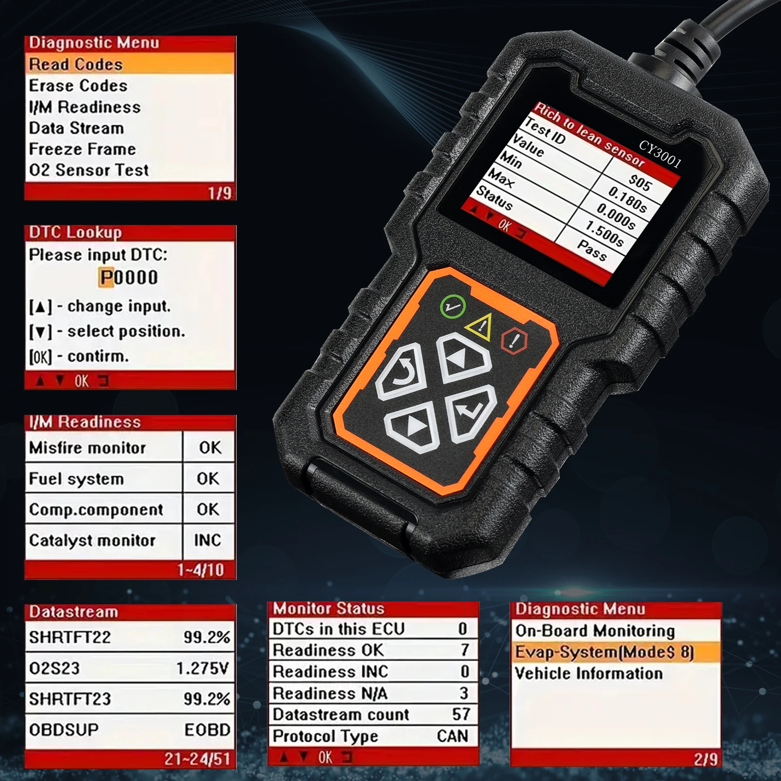 Advanced Automotive Diagnostic Scanner for Vehicle Status Analysis