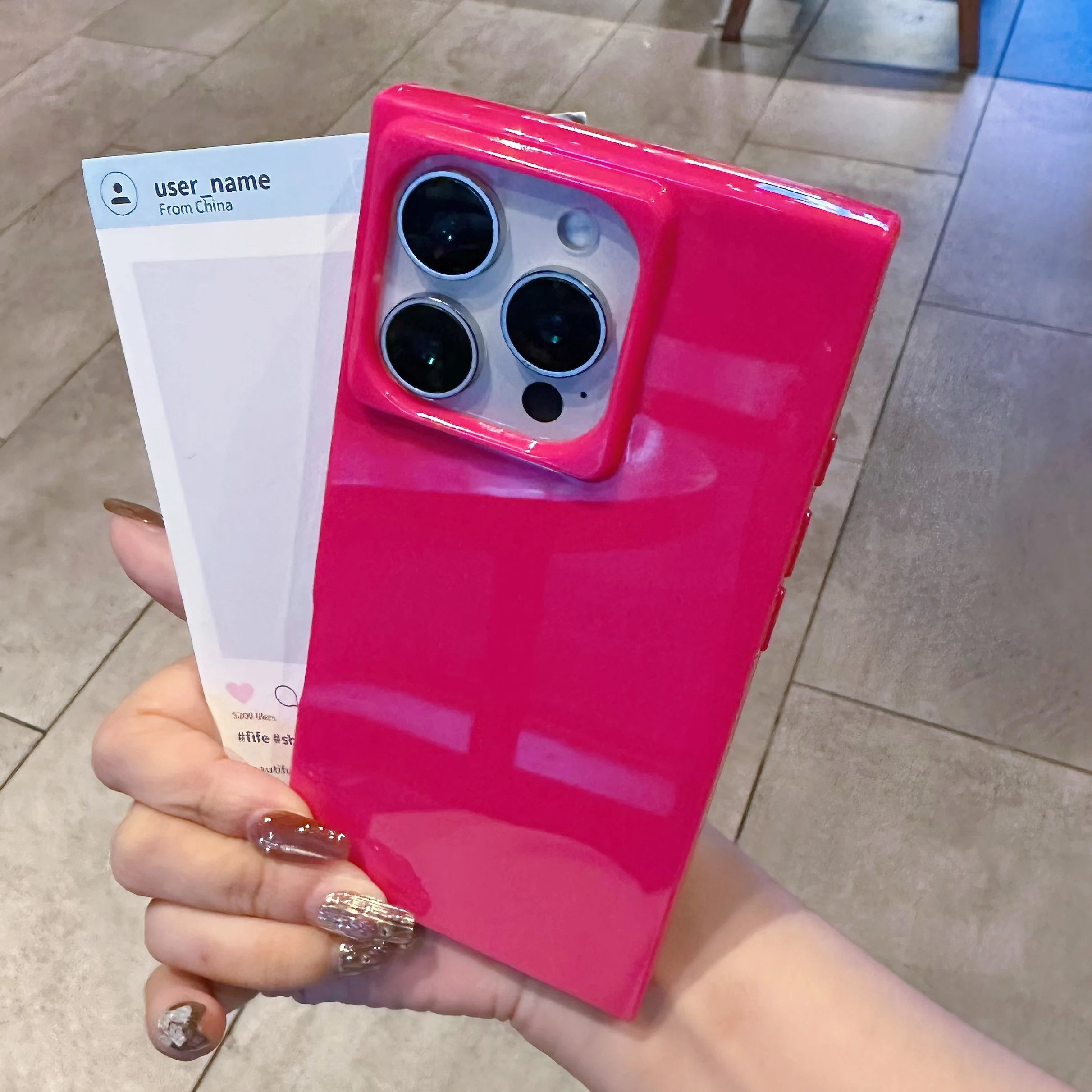 Luxury Soft Silicon Square Frame Neno Candy Color Shockproof Phone Case