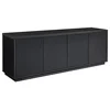 Rectangular TV Stand 75" TVs Black Grain Finish Sturdy MDF/PVC Construction Contemporary Style Cabinet Easy Assembly 100.31 lbs) 1