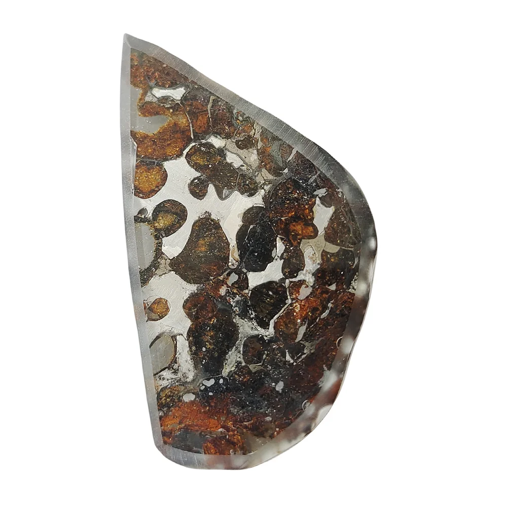 

14.3g SERICHO Pallasite Natural Meteorite Material Sliced Olive Meteorite Slices Specimen Collection - From Kenya - QA265