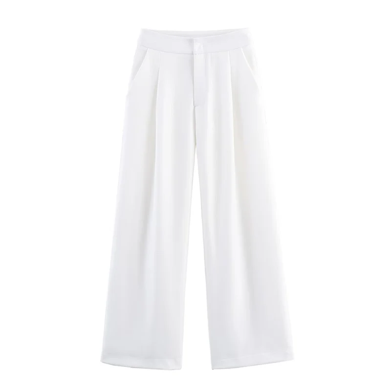 Simple Style Straight Pants 2 Pieces Sets For Women Office Tied Vest Top Trousers Women's Suit 2025 New Casual Woman Outfit