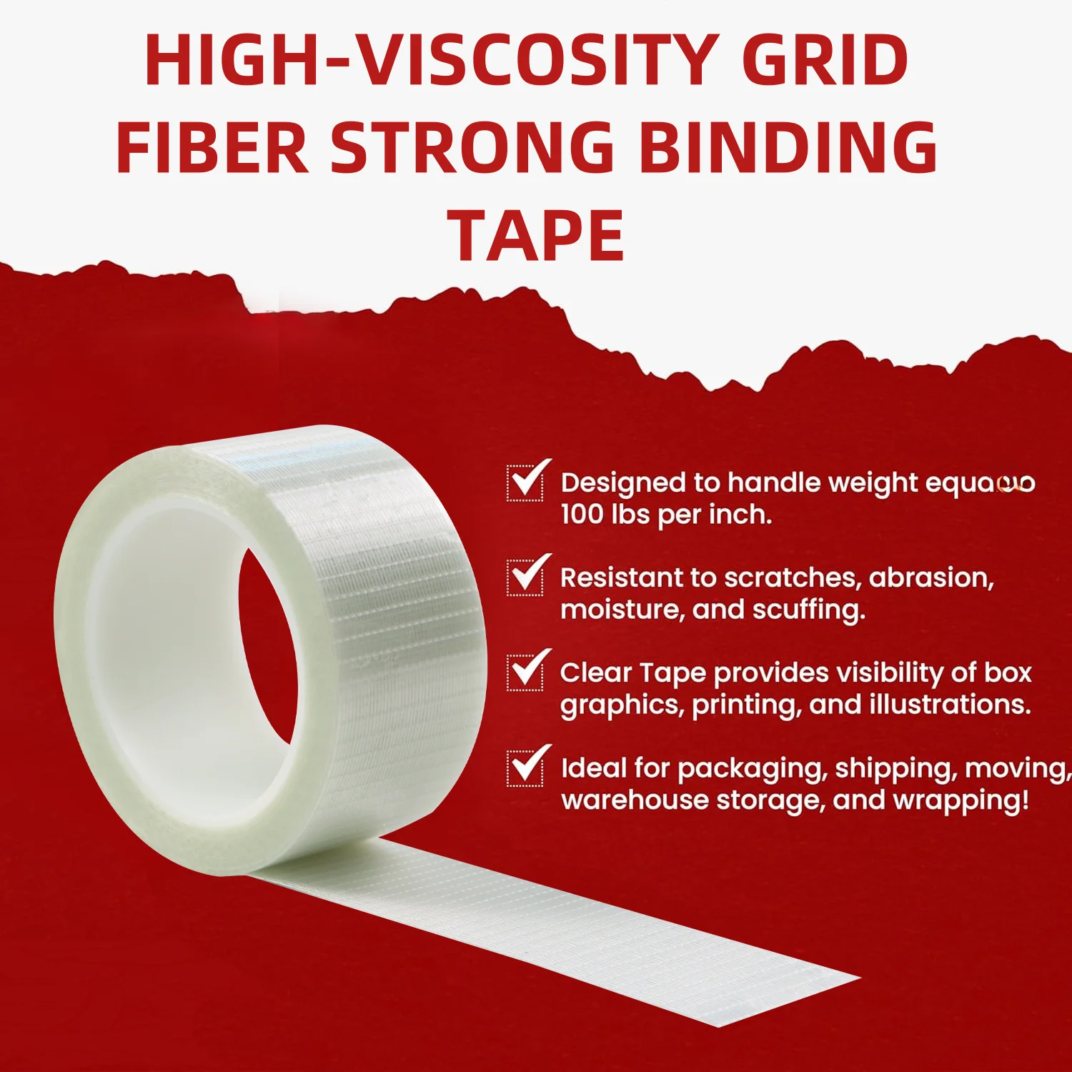 Grid fiber Tape Lithium Battery Pack Insulation Wrap Fiberglass Tape Transparent Single Side Adhesive Seal Packaging Fixed