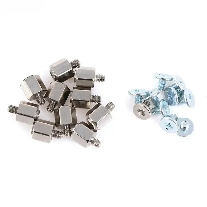 Hand Mounting Kits 10 Set Stand Off Screw Hex Nut for A-SUS M.2 SSD Motherboard Silver