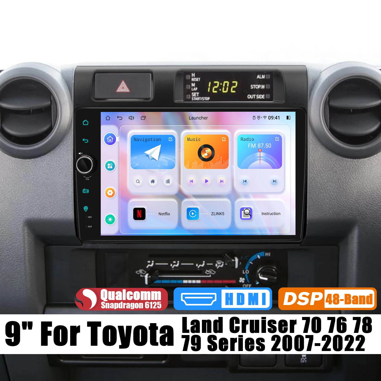 

Joying 9 inch 1280*800 Android Car Radio Stereo Head Unit Car Music System For Toyota Land Cruiser 70 76 78 79 Series 2007-2022