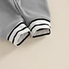 0-18M Baby Boy Easter Outfits Bunny Letter Print Short Sleeve Romper with Stripe Cuffs Long Pants and Hat 3 Pcs Set 6