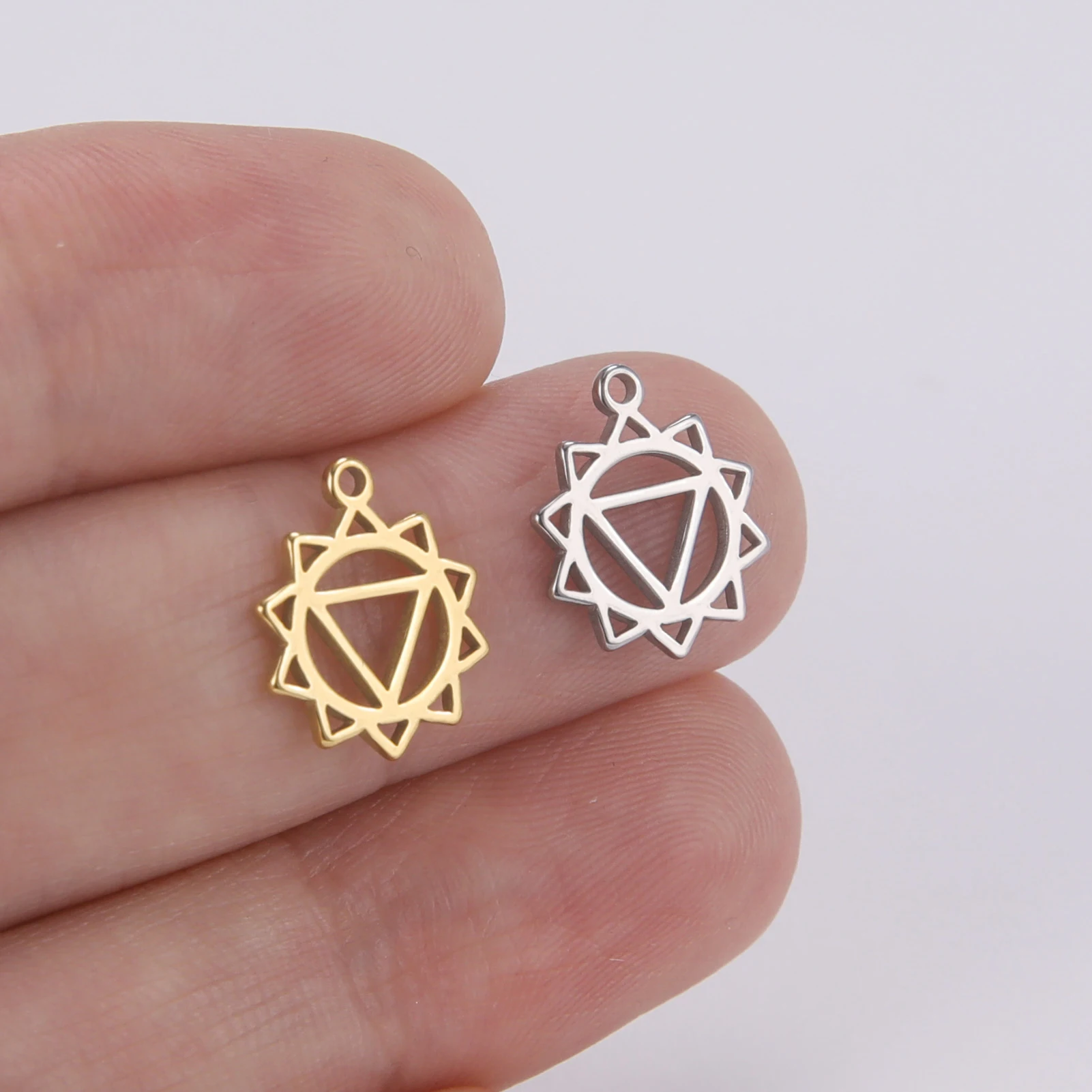 Stainless Steel Charms for Jewelry Making Bear Leaves Stars Pendant Mini Charm Bracelet DIY Accessories 5pcs/lot