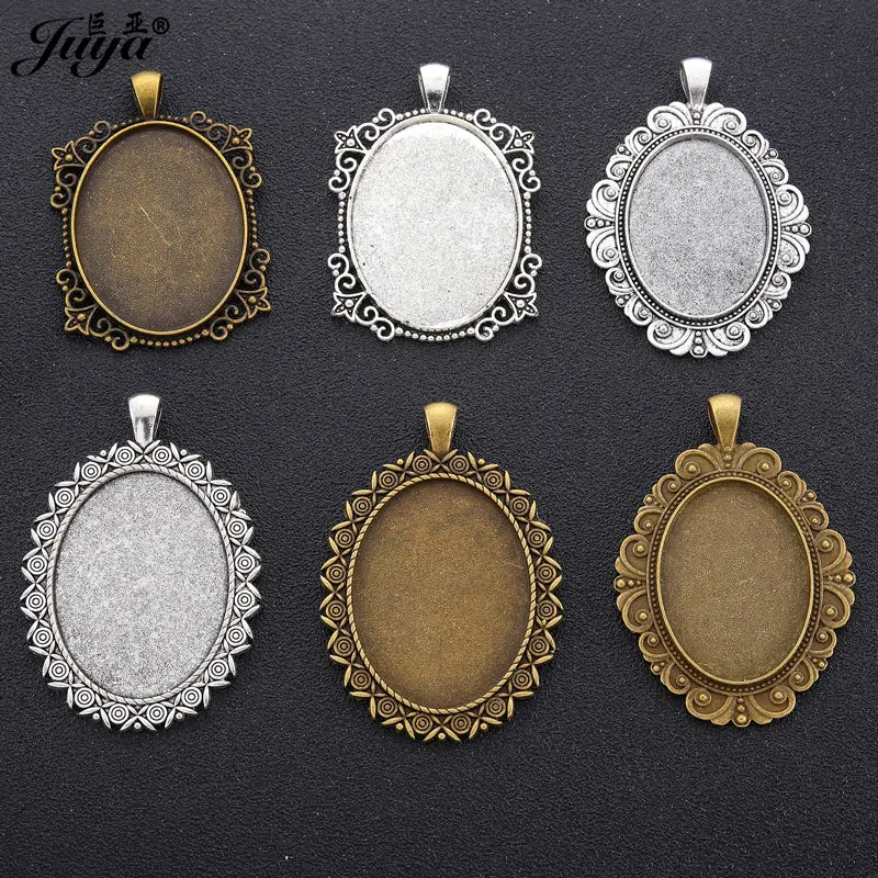 10 Pezzi Lunette Portaciondoli In Lega Argento Antico – Base Rotonda Per Gioielli Fai Da Te 2,5 Cm - 2