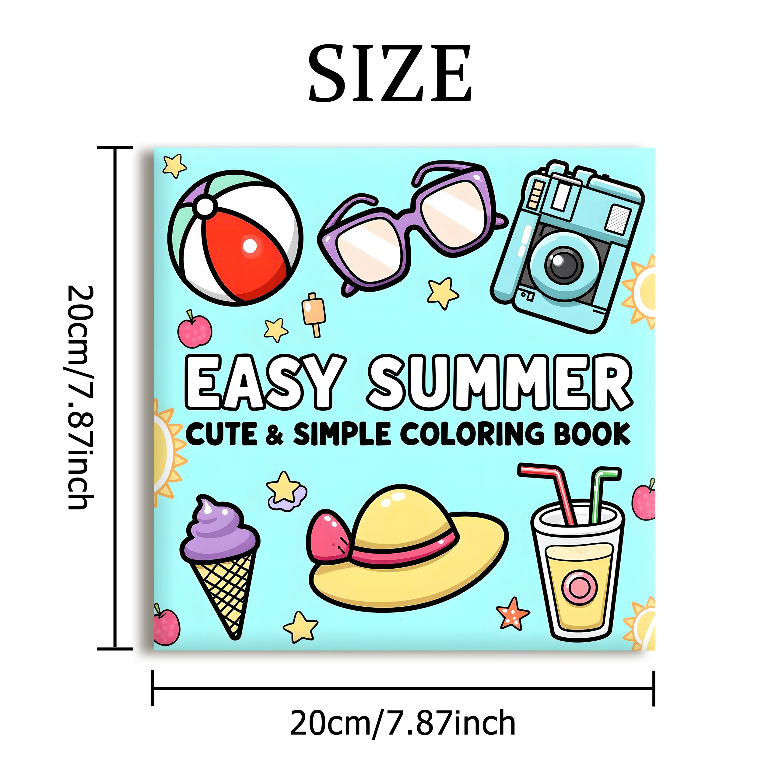 EASY SUMMER Bold-easy Patterns Coloring Book for Adults Cute Drawing Book Perfect Gift for Party and Birthday 2