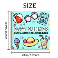 EASY SUMMER Bold-easy Patterns Coloring Book for Adults Cute Drawing Book Perfect Gift for Party and Birthday 2