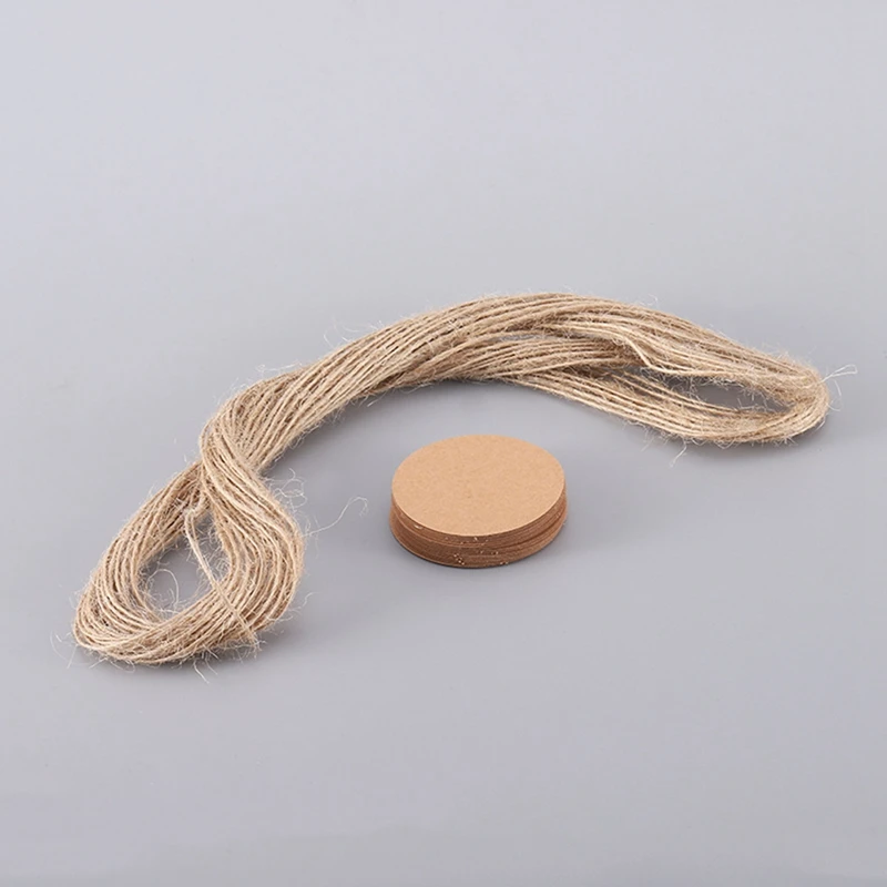코르크가 있는 플라스틱 시험관, 크래프트 종이 태그 및 황마 로프 깔때기, 16x150mm(20ml)