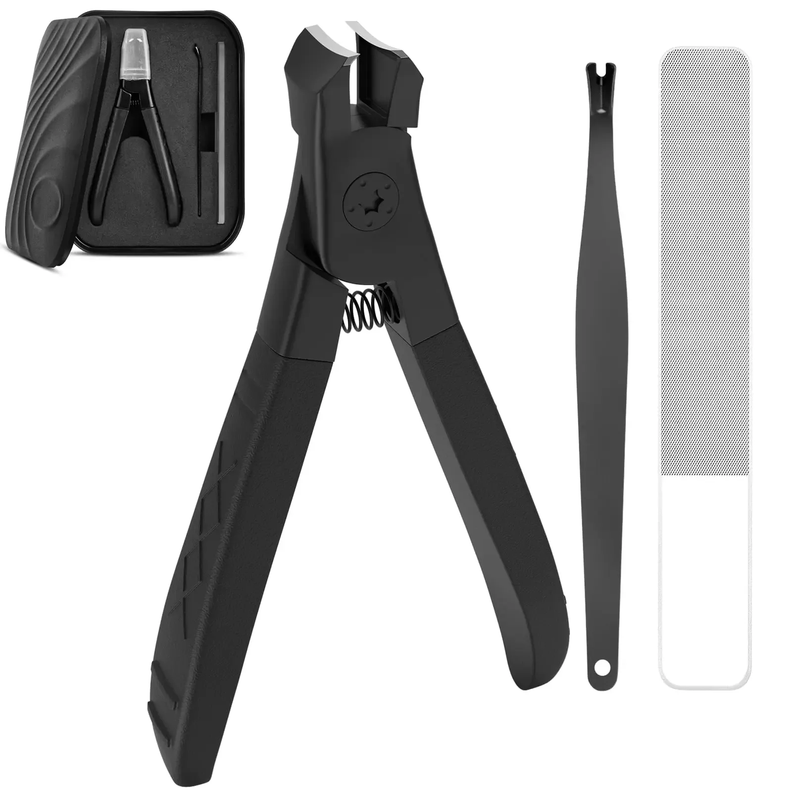 NailClipperswithCatcher3PCSProfessionalStainlessSteelLong