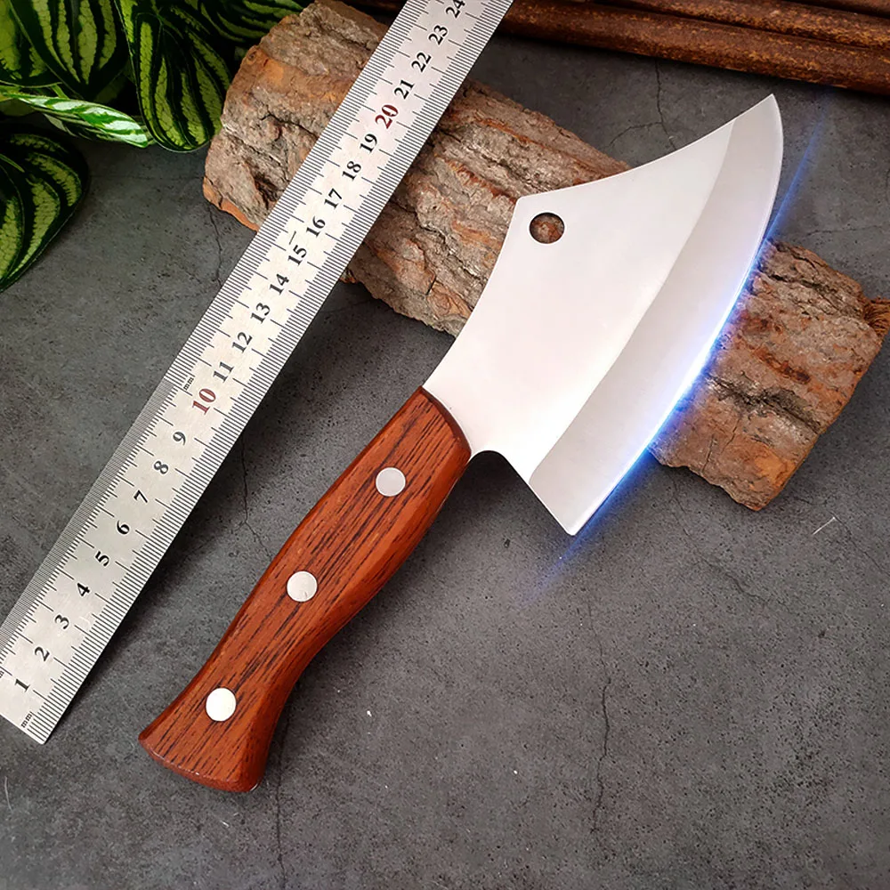 

Fishing Fillet Butcher Knife 4 In Chef Knife Stainless Steel Razor Sharp Slicing Chopping Meat Cleaver Cutter Wood Handle
