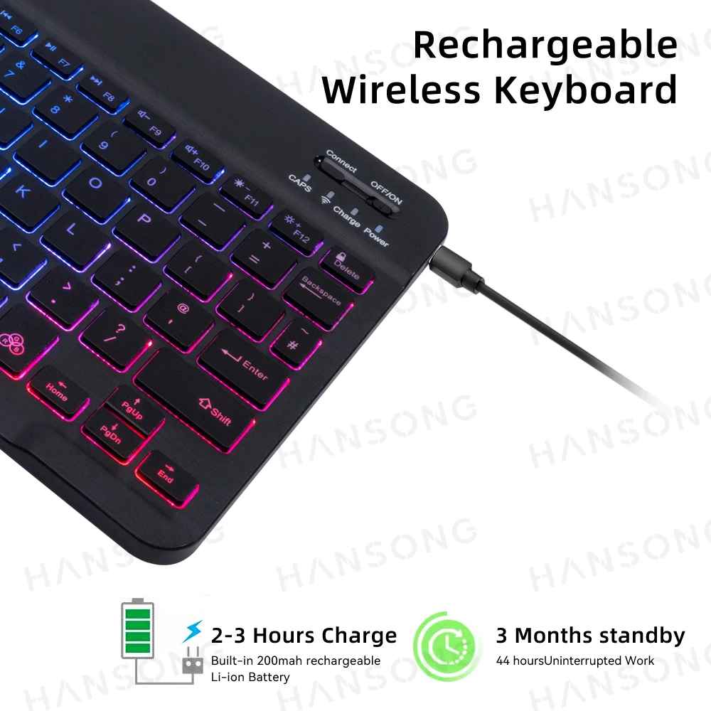 Backlit Wireless Keyboard For iPad iPhone For Android iOS Windows Samsung Xiaomi Tablet SmartPhone Bluetooth-Compatible Keyboard