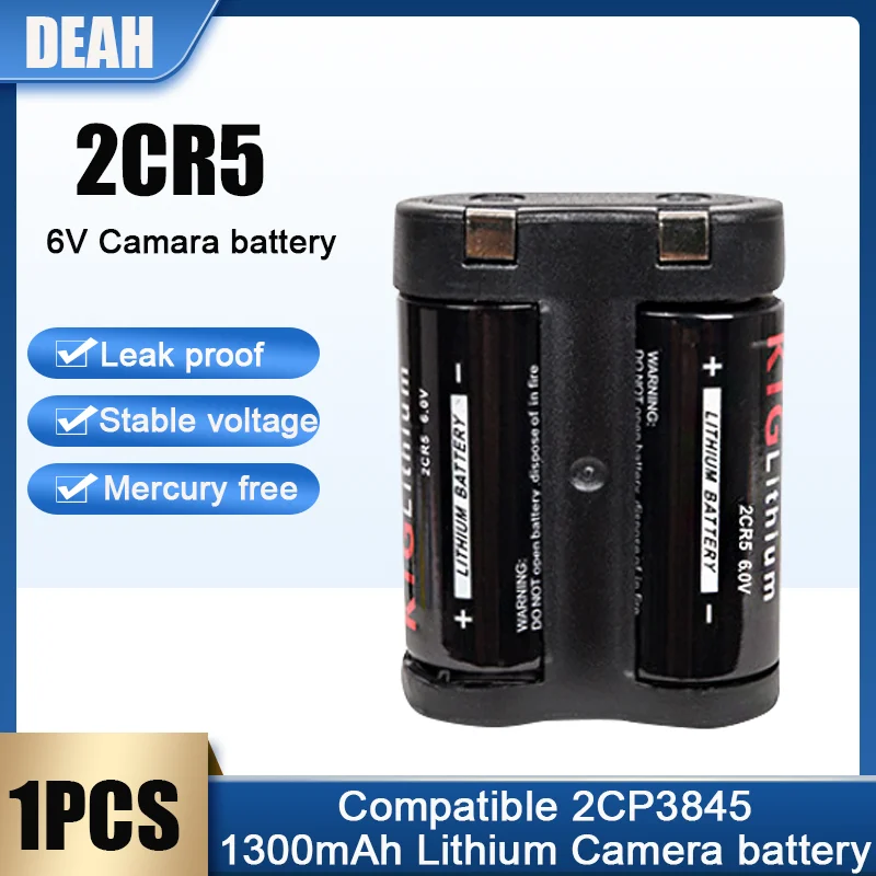1 개/몫 새로운 2CR5 2 CR5 2CR 5W 2CP3845 1300mAh 6V 리튬 배터리 디지털 카메라 플래시 필름 거리 ...