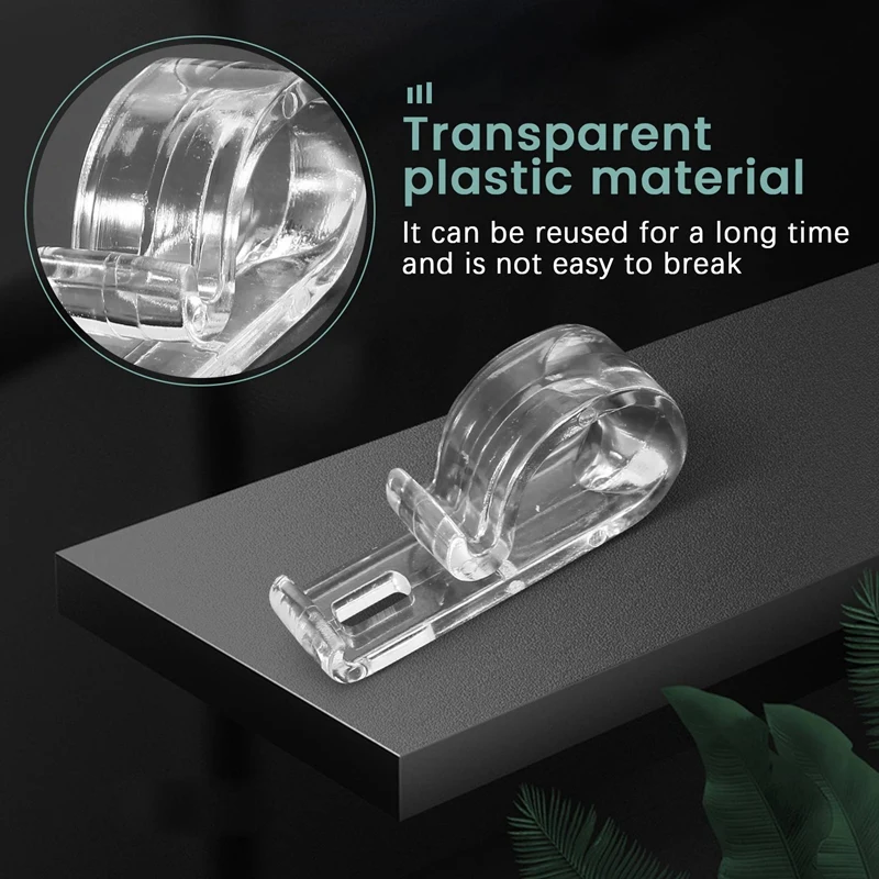 8Pcs Curtain Clear P Clips Hook,Roller Blind Clips Child Safety Chain Cord P Clip Hooks For Vertical Roman Roller Blinds