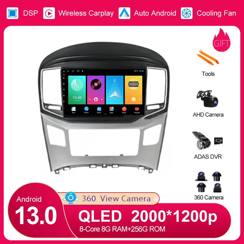 

For Hyundai H1 Grand Starex i800 TQ 2007 -2015 Android 13 Car Radio Stereo Multimedia Video Player Navigation GPS 4G WIFI