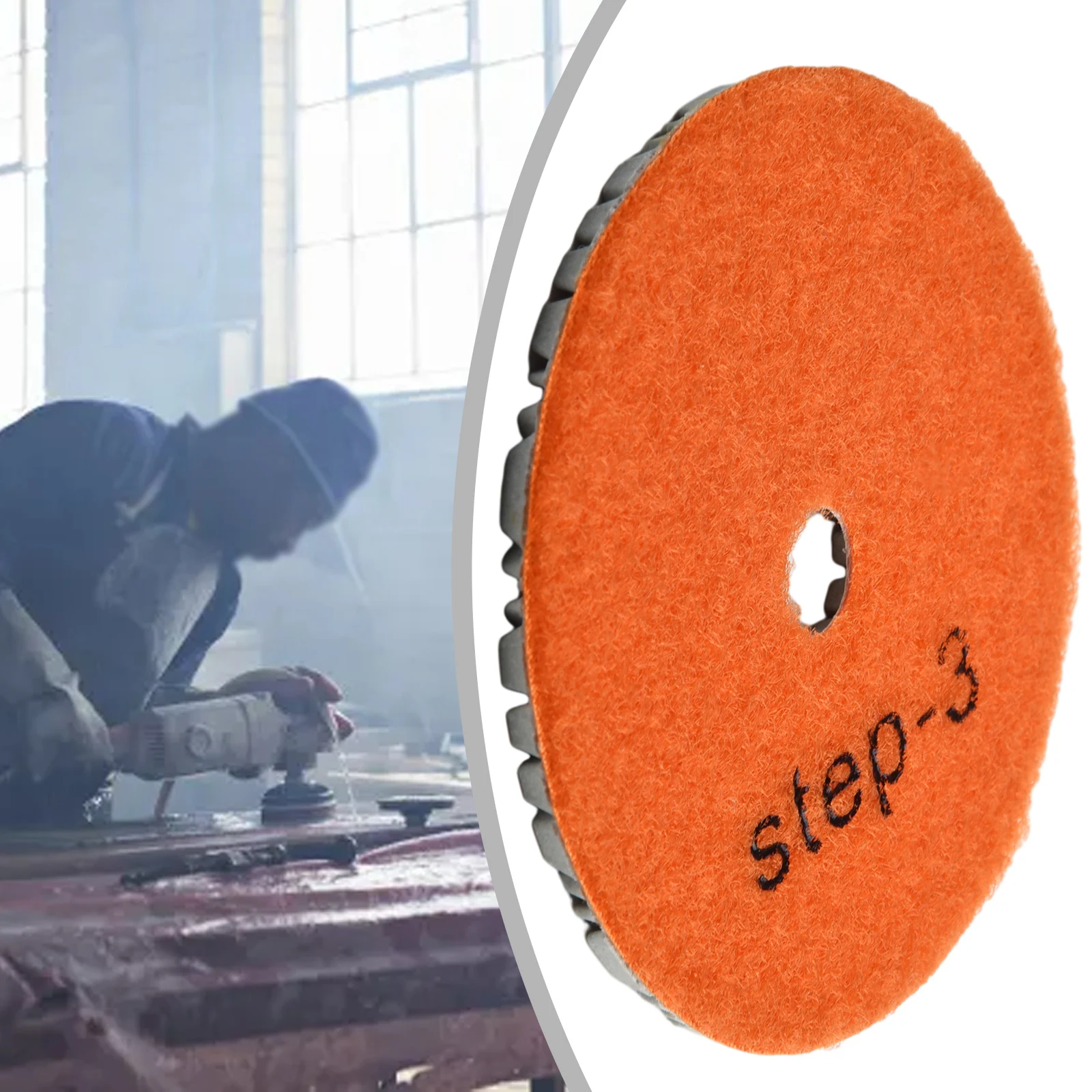 1 STÜCK 4 Zoll 100 mm Trocken-/Nass-Diamant-3-Stufen-Polierpads Granit Beton Marmor Polieren Verwendung Schleifscheiben-Set Elektrowerkzeuge – Detail 39