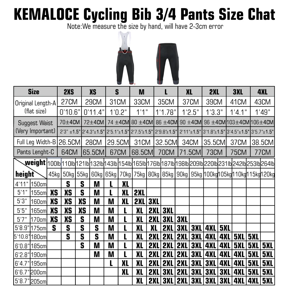 Cycling Pants Cycling Bib Pants KEMALOCE Cycling Pants 3/4 Summer Anti-UV Gel Pad Bike Bib Pants 3/4 Spring Bicycle Knicker