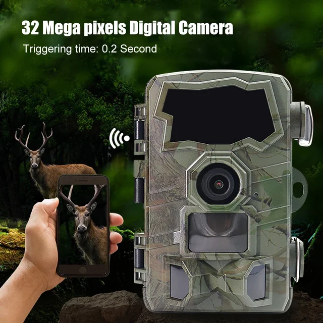 4K Wifi Wildlife Hunting Camera Remote Control Bluetooth Trail Camera 0.2S Fast Triggers Night Vision Outdoor Security Monitor 6