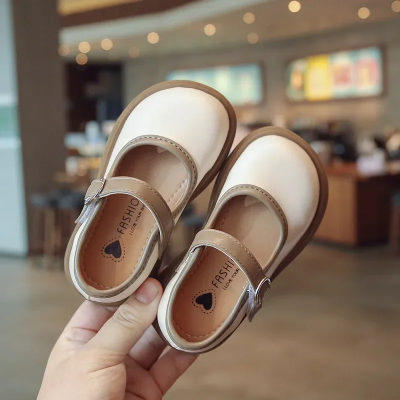 Girls PU Leather Shoes Princess Spring Soft-soled Children Kids Loafer Size 21-36
