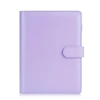 A5 PU Leather Binder Budget 6 Ring Notebook with Stylish Design ,Personal Organizer Binder Cover with Magnetic Buckle Closure 1