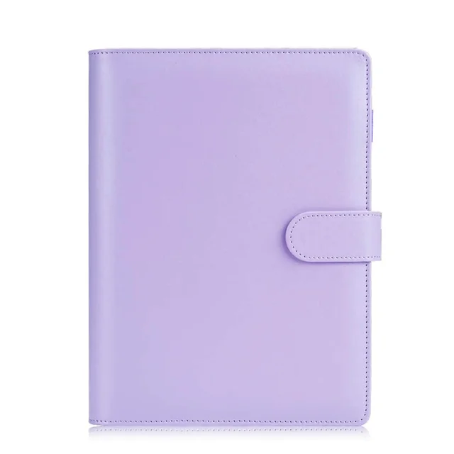 A5 PU Leather Binder Budget 6 Ring Notebook with Stylish Design ,Personal Organizer Binder Cover with Magnetic Buckle Closure 1