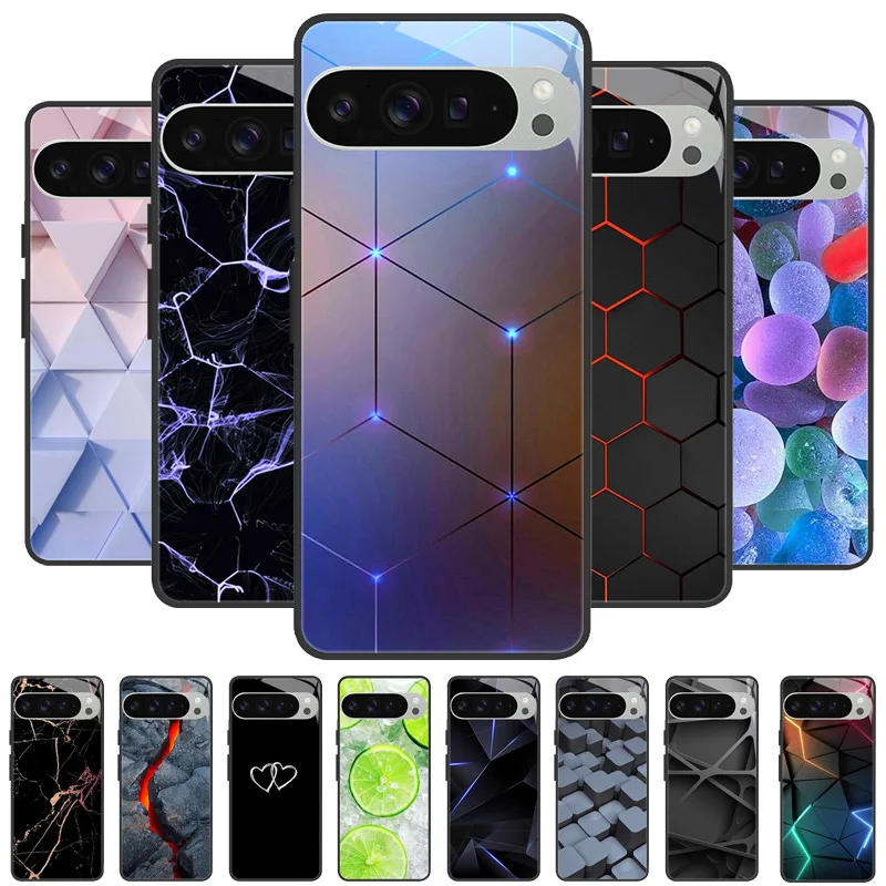 Silicone Bumper Hard Shell Phone Case with Tempered Glass Back Cover