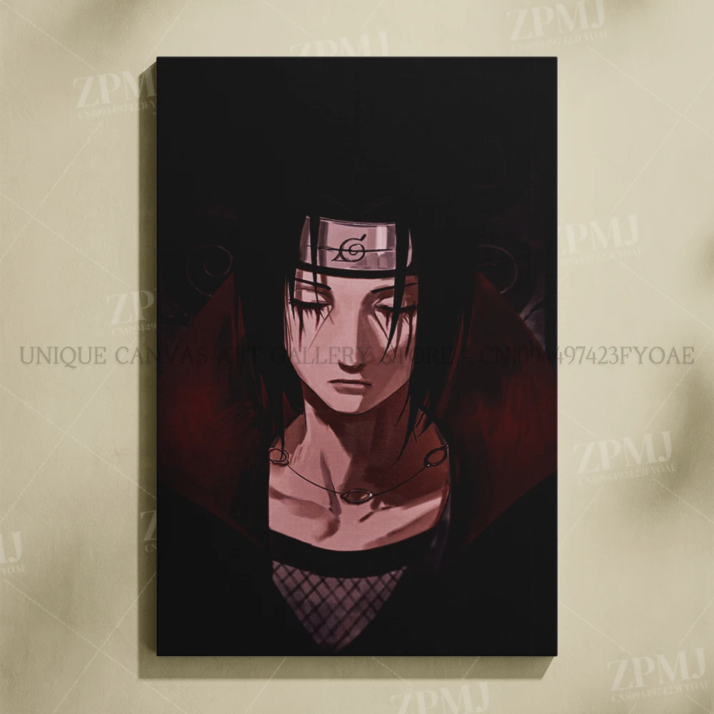 Anime Wall Art: Uchiha Madara Canvas Painting - Japanese Style Home Decor
