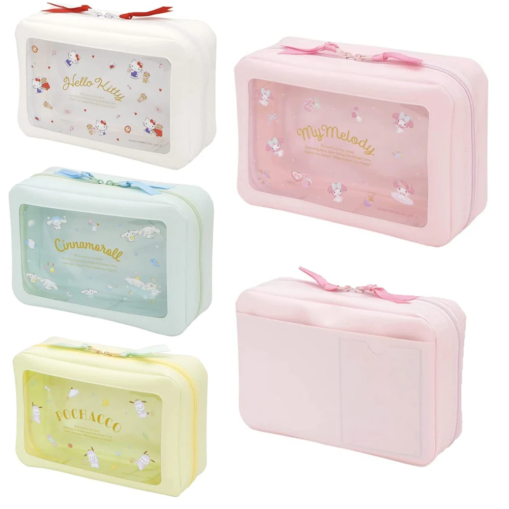 

Sanrios аниме кавайный помпон My Melody Cinnamoroll Hellokittys портативная вместительная сумка для хранения Коробка для хранения подарок на день рождения